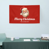 Holly Jolly Santa Claus Retro Kerstmis Spandoek (Beurs)