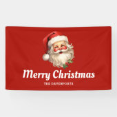 Holly Jolly Santa Claus Retro Kerstmis Spandoek (Horizontaal)