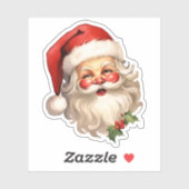 Holly Jolly Santa Claus Retro Kerstmis Sticker (Vel)