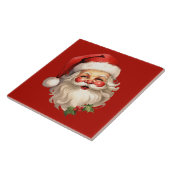 Holly Jolly Santa Claus Retro Kerstmis Tegeltje (Zijkant)