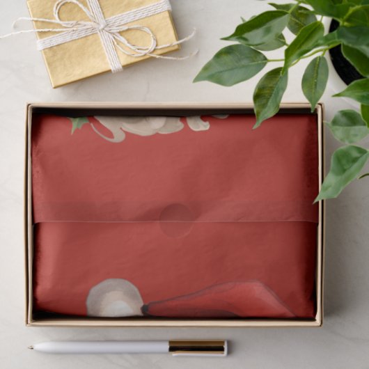 Holly Jolly Santa Claus Retro Kerstmis Tissuepapier (Geschenk)