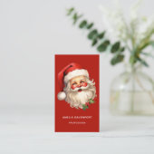 Holly Jolly Santa Claus Retro Kerstmis Visitekaartje (Staand voorkant)
