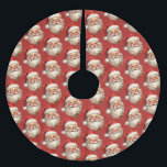 Holly Jolly Santa Claus Retro kerstpatroon Kerstboom Rok<br><div class="desc">Boomrok met een vrolijke illustratie van een  stijl Santa Claus met rode rooskleurige wangen. Hij draagt zijn rode kerstmuts en zijn grote witte baard. Een takje hulst draagt bij aan de feestelijke vakantiegeest van dit ontwerp.</div>