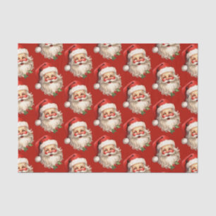 Holly Jolly Santa Claus Retro kerstpatroon Tissuepapier