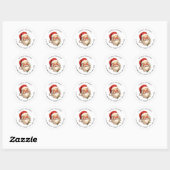 Holly Jolly Santa Claus Retro Kersttoespraak Ronde Sticker (Vel)