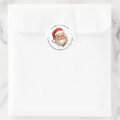 Holly Jolly Santa Claus Retro Kersttoespraak Ronde Sticker (Tas)