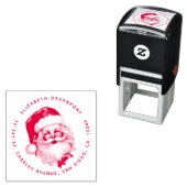 Holly Jolly Santa Claus Retro Kersttoespraak Zelfinktende Stempel (In situ)
