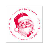 Holly Jolly Santa Claus Retro Kersttoespraak Zelfinktende Stempel (Design)