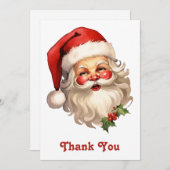 Holly Jolly Santa Claus Retro Style Kerstmis Bedankkaart (Voorkant / Achterkant)