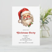 Holly Jolly Santa Claus Retro Style Kerstmis Kaart (Staand voorkant)