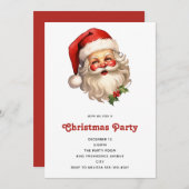 Holly Jolly Santa Claus Retro Style Kerstmis Kaart (Voorkant / Achterkant)