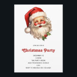 Holly Jolly Santa Claus Retro Style Kerstmis Kaart<br><div class="desc">Een kerstuitnodiging met een vrolijke illustratie van een  kerstman met rode rooskleurige wangen. met zijn klassieke rode kerstmuts en zijn grote witte beer.. Een takje hulst draagt bij aan de feestelijke vakantiegeest van dit ontwerp.</div>
