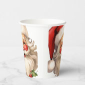 Holly Jolly Santa Claus Retro Style Kerstmis Papieren Bekers (Rechts)