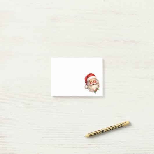 Holly Jolly Santa Claus Retro Style Kerstmis Post-it® Notes (Op bureau)