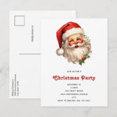 Holly Jolly Santa Claus Retro Style Kerstmis Uitnodiging Briefkaart (Voorkant / Achterkant)