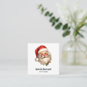Holly Jolly Santa Claus Retro Style Kerstmis Vierkante Visitekaartje (Staand voorkant)