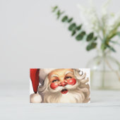 Holly Jolly Santa Claus Retro Style Kerstmis Visitekaartje (Staand voorkant)
