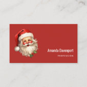 Holly Jolly Santa Claus Retro Style Kerstmis Visitekaartje (Voorkant)
