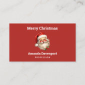 Holly Jolly Santa Claus Retro Style Kerstmis Visitekaartje (Voorkant)