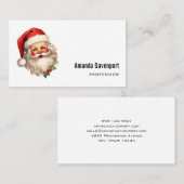 Holly Jolly Santa Claus Retro Style Kerstmis Visitekaartje (Voorkant / Achterkant)