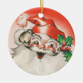 Holly jolly Santa Keramisch Ornament