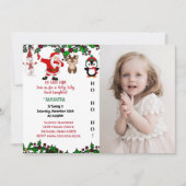 Holly Jolly Santa Snowman Kerstdag Foto Kaart (Voorkant)