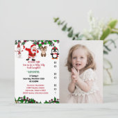 Holly Jolly Santa Snowman Kerstdag Foto Kaart (Staand voorkant)