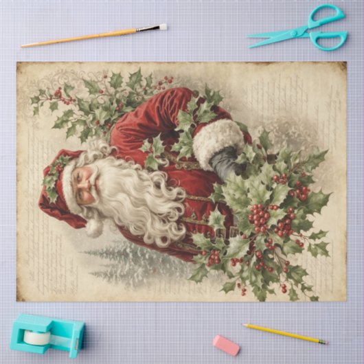 Holly Jolly Santa Tissuepapier (Craft)