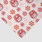 Holly Jolly Santa Vibes Pink Retro Holiday Tissuepapier (Detail)