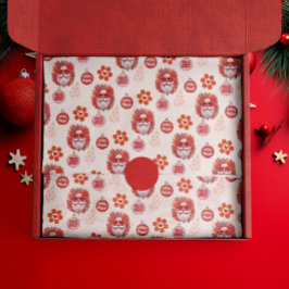 Holly Jolly Santa Vibes Pink Retro Holiday Tissuepapier