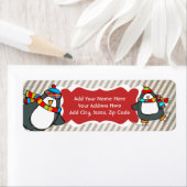 Holly Jolly Schaatspinguïns retouradreslabels Etiket (Insitu)