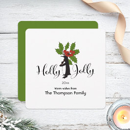 Holly Jolly Schattige Funny Penguin Christmas Feestdagenkaart