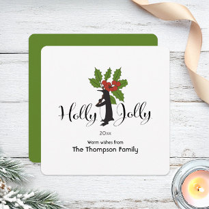 Holly Jolly Schattige Funny Penguin Christmas Feestdagenkaart