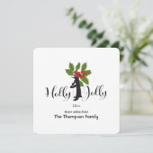 Holly Jolly Schattige Funny Penguin Christmas Feestdagenkaart (Staand voorkant)