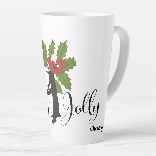Holly Jolly Schattige Funny Penguin Christmas Latte Mok (Rechterhoek)