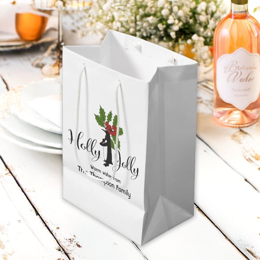 Holly Jolly Schattige Funny Penguin Christmas Medium Cadeauzakje