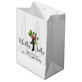 Holly Jolly Schattige Funny Penguin Christmas Medium Cadeauzakje (Voorkant Gekanteld)