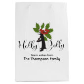 Holly Jolly Schattige Funny Penguin Christmas Medium Cadeauzakje (Voorkant)