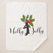 Holly Jolly Schattige Funny Penguin Christmas Sherpa Deken (Voorkant)