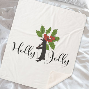 Holly Jolly Schattige Funny Penguin Christmas Sherpa Deken