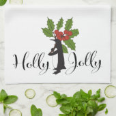Holly Jolly Schattige Funny Penguin Christmas Theedoek (Gevouwen)