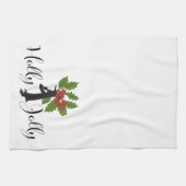 Holly Jolly Schattige Funny Penguin Christmas Theedoek (Horizontaal)