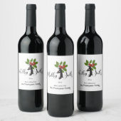 Holly Jolly Schattige Funny Penguin Christmas Wijn Etiket (Flessen)