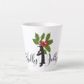 Holly Jolly Schattige Grappige Kerst Pinguïn Latte Mok (Voorkant)