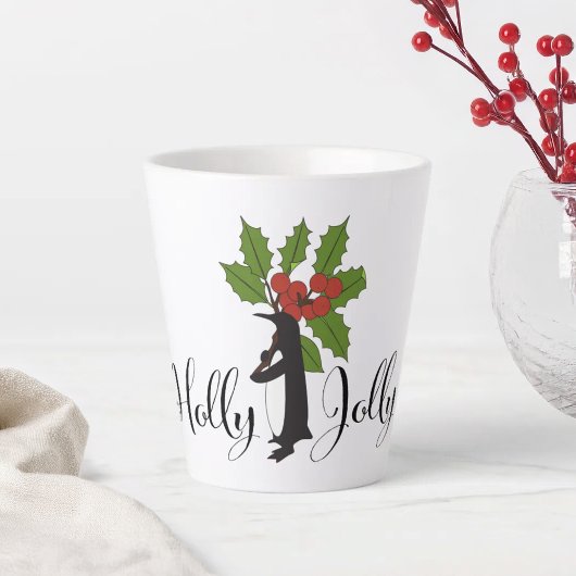 Holly Jolly Schattige Grappige Kerst Pinguïn Latte Mok