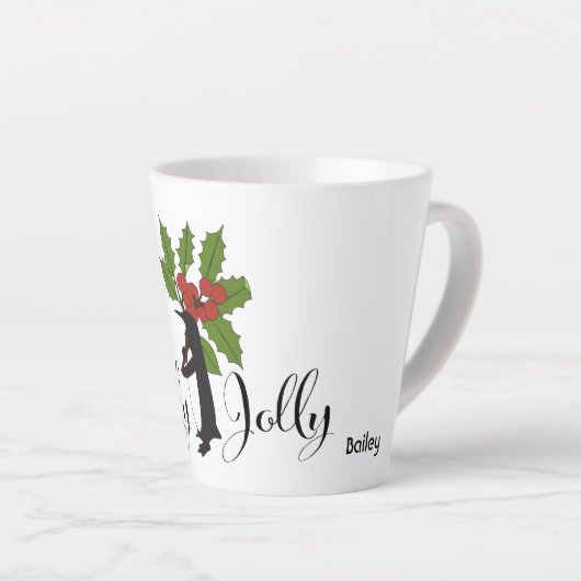 Holly Jolly Schattige Grappige Kerstpinguïn Latte Mok (Rechterhoek)