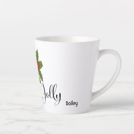 Holly Jolly Schattige Grappige Kerstpinguïn Latte Mok (Rechts)