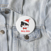 Holly Jolly Schattige Kawaii Santa Cat Ronde Button 7,6 Cm (In situ)