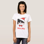 Holly Jolly Schattige Kawaii Santa Cat T-shirt (Voorkant volledig)