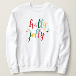 Holly Jolly Schattige Kleurrijke Script Kerstmis Trui